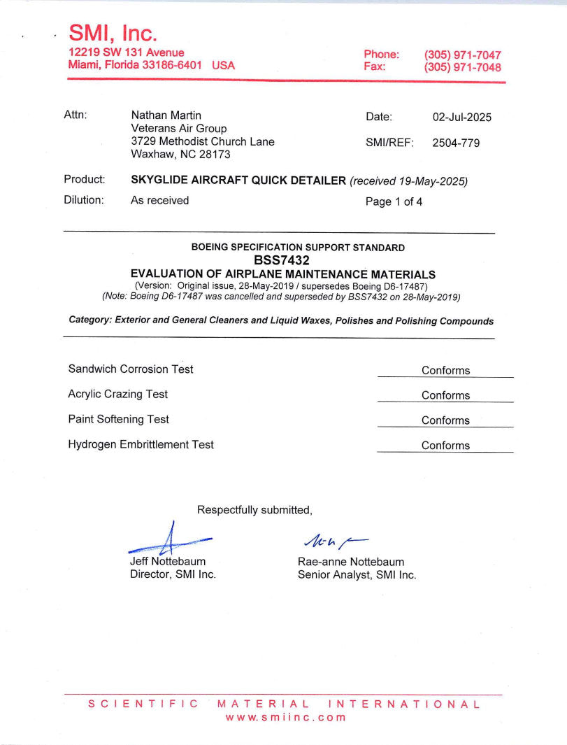 SkyGlide Aircraft Quick Detailer